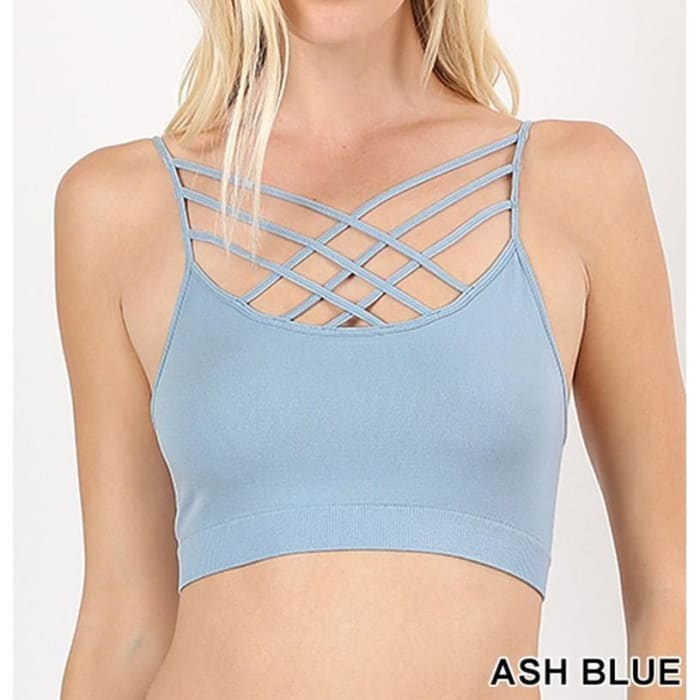 Ash Blue Strappy Bralette - Bralette