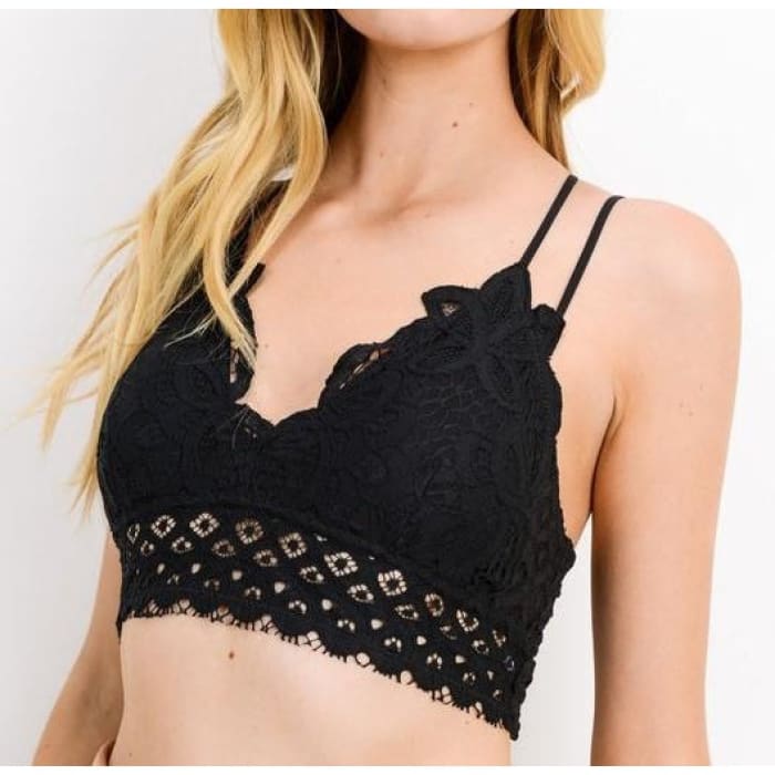 Black Lace Bralette - Bralette