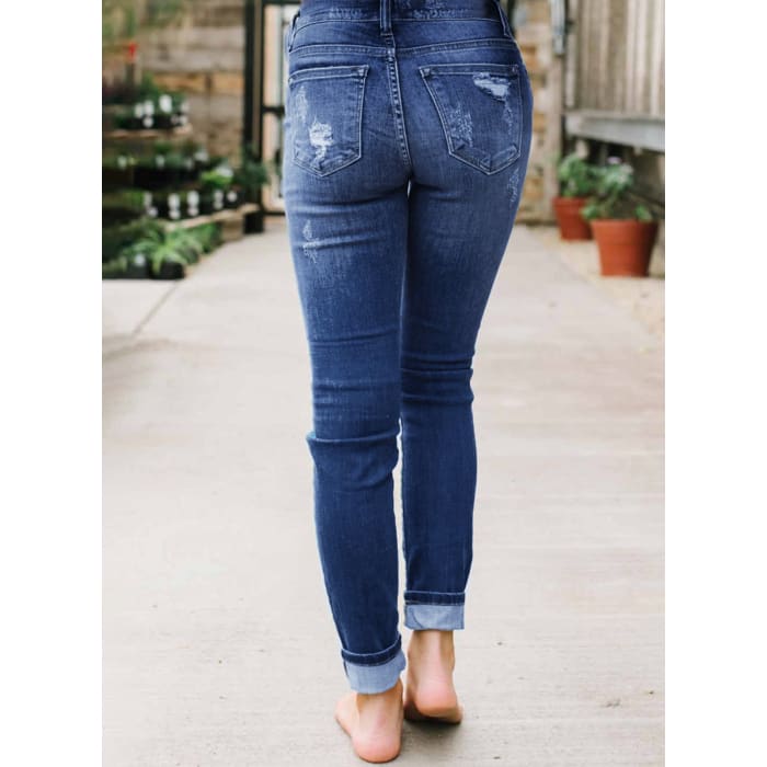 Buffalo Plaid Trim Jeans - Jeans