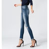 Button Fly Lightly Distressed Jeans - Jeans