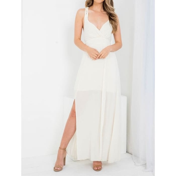 Front Slit Gauze Maxi - Maxi Dress