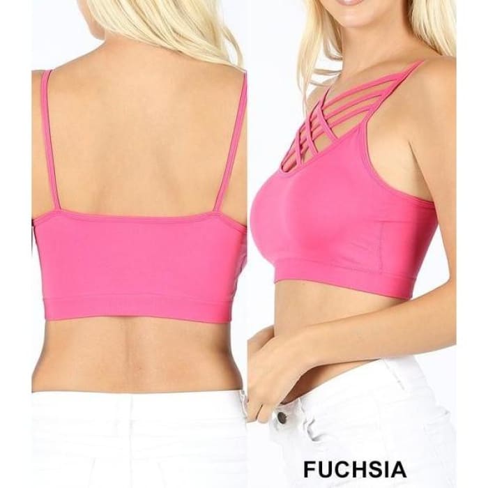 Fuchsia Strappy Bralette - Bralette