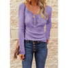Lilac Waffle Knit Henley - Shirts & Tops
