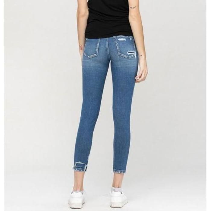 Lined Distressed Jeans - Jeans