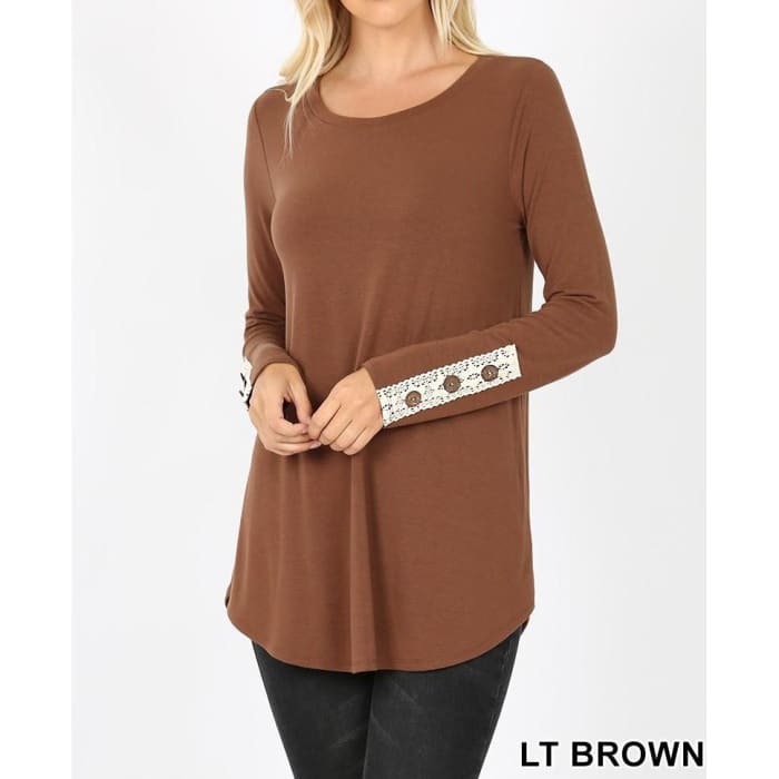 Lt. Brown Tunic w Trimmed Cuff - Tunic