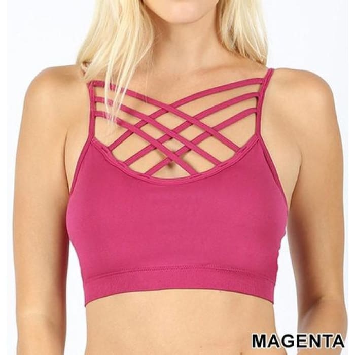 Magenta Strappy Bralette - Bralette