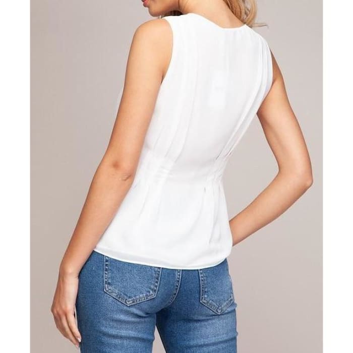 Off White Peplum Top - Top