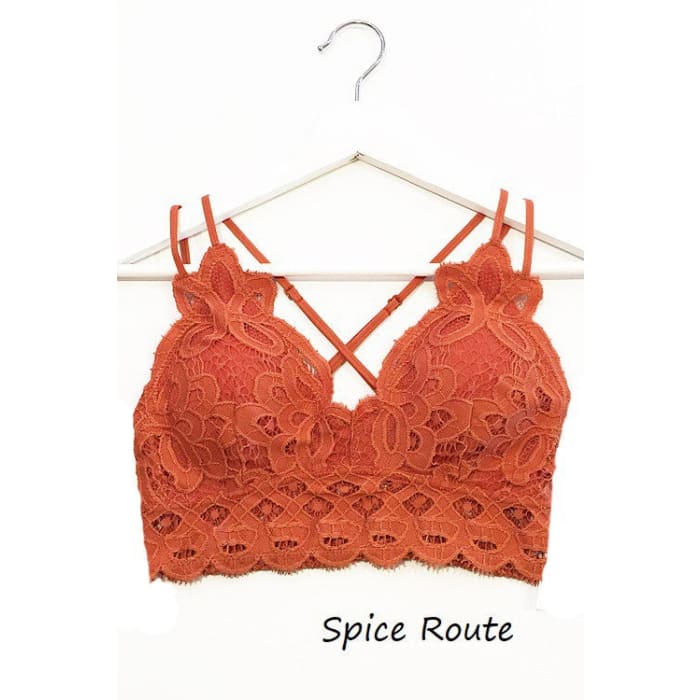 Spice Orange Lace Bralette - Bralette