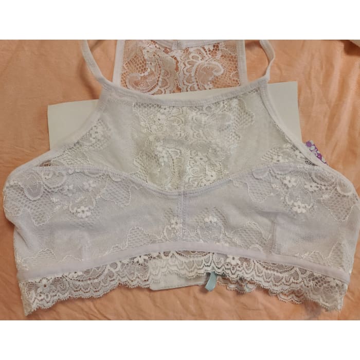 White High Neck Lace Bra - Bralette