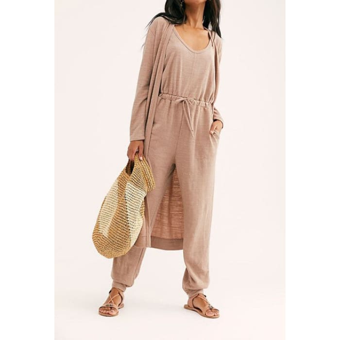 Barely Blush Jumpsuit w Duster - Jumpsuit