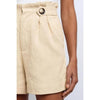 Beige High Frill Waist Shorts - Shorts