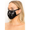 Black Heavily Sequined Mask - O/S / Black - Mask
