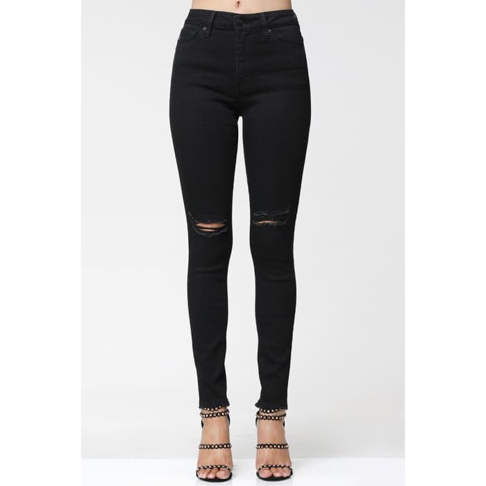 Black High Waisted Jeans - Jeans