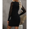 Black Lace Sleeve Sweater Dress - Dresses
