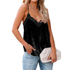 Black Lace Trim Velvet Camisole - camisole