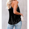 Black Lace Trim Velvet Camisole - camisole