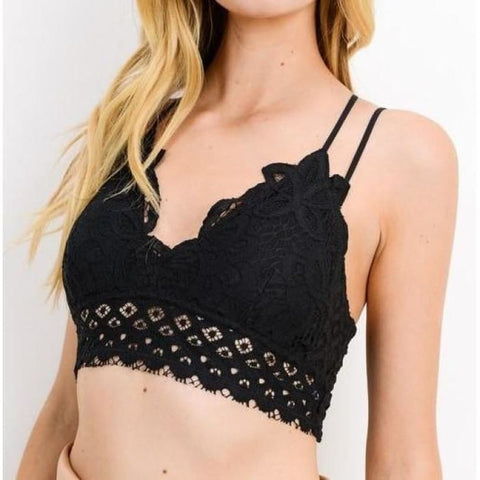 Black XL/2X Lace Bralette - Bralette