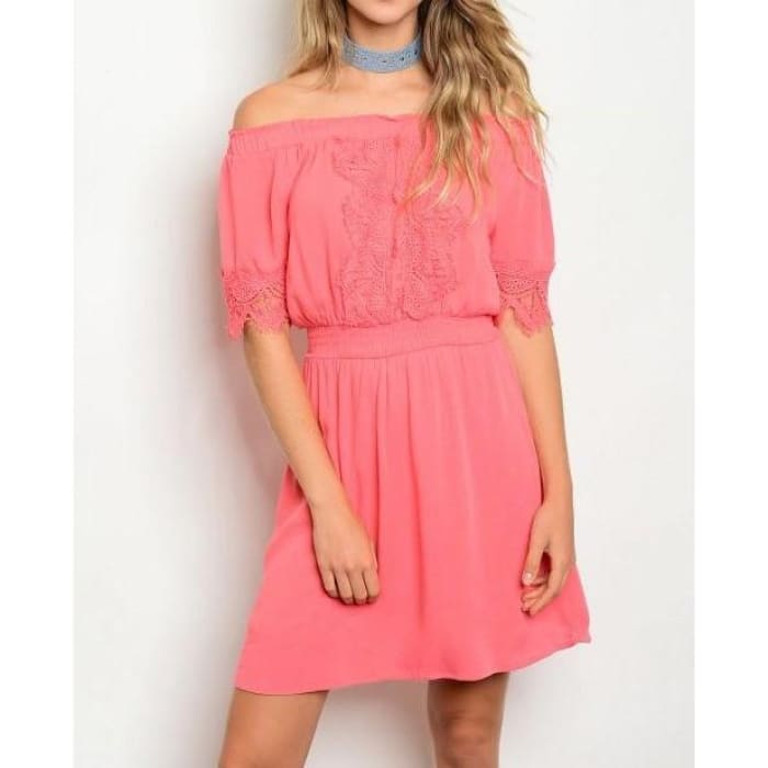 Blouson Off Shoulder Dress - Dress