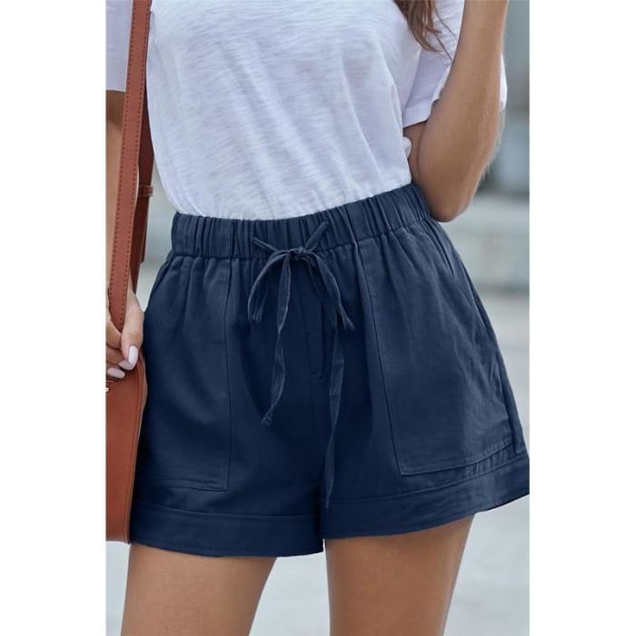 Blue Ink Casual Tencel Shorts - Shorts