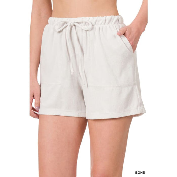 Bone Terry Cloth Shorts - Shorts