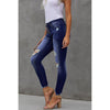 Button Fly Distressed Jeans - Jeans
