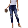 Button Fly Distressed Jeans - Jeans