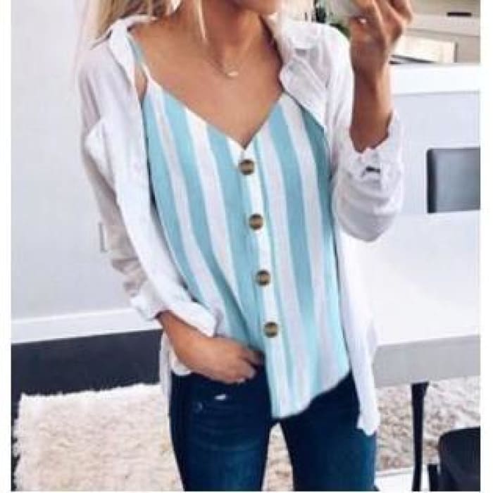 Cabana Stripe Cami- Blue - camisole