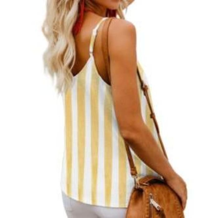 Cabana Stripe Cami- Yellow - camisole