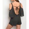 Charcoal Open Back Romper - Romper