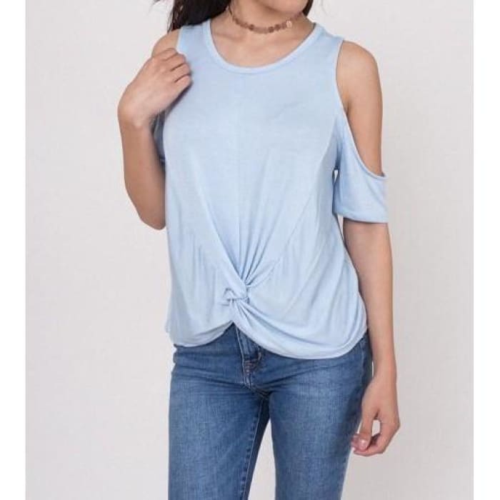 Cold Shoulder Knot Front Tank - Top