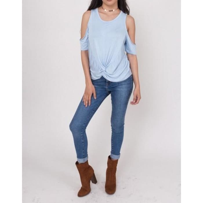 Cold Shoulder Knot Front Tank - Top