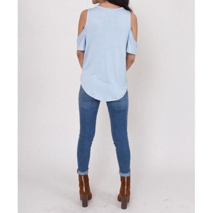 Cold Shoulder Knot Front Tank - Top