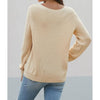 Cream Lace V-Neck Sweater - Sweater