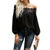 Crochet Neckline Top - Black - Top