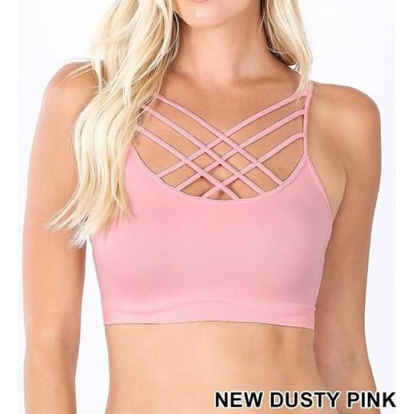 Dusty Pink Strappy Bralette - Bralette