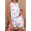 Flamingo Print Sleeveless PJs - Pajamas