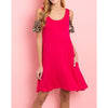 Fuchsia Knit Shift Dress - Dress