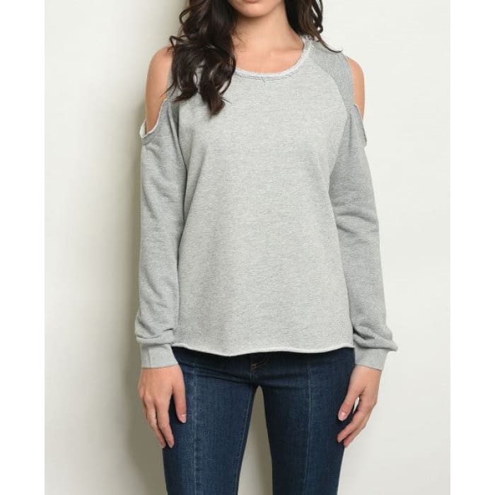 Gray Distressed Sweatshirt - Sweatshirt
