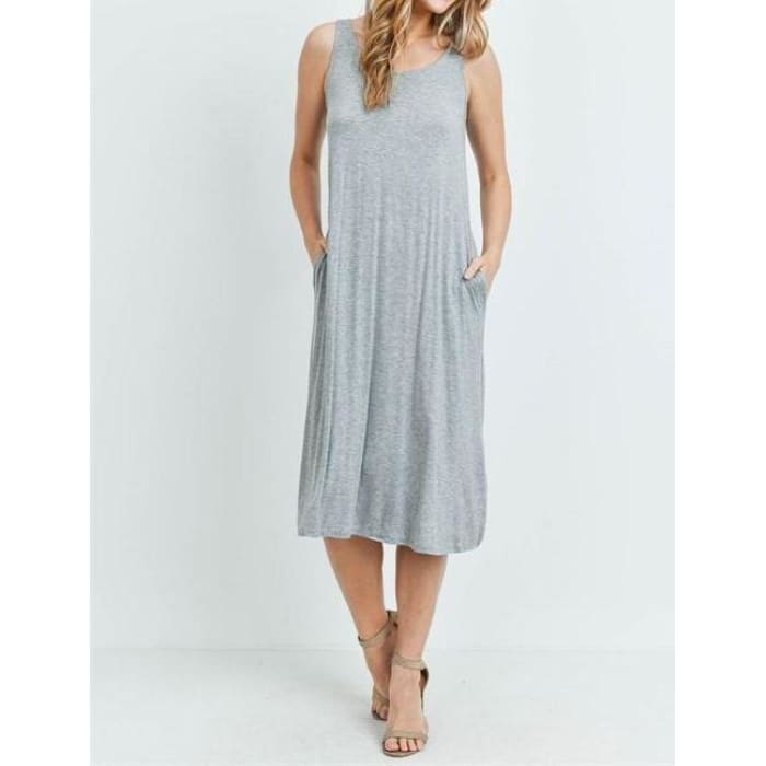 Gray Lace-Up Back Dress/Cover-Up - Dress