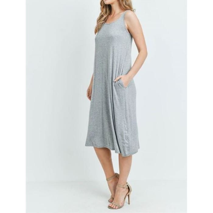 Gray Lace-Up Back Dress/Cover-Up - Dress