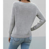 Gray Lace V-Neck Sweater - Sweater