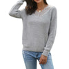 Gray Lace V-Neck Sweater - Sweater