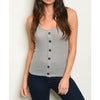 Gray Waffle Knit Tank - Tank