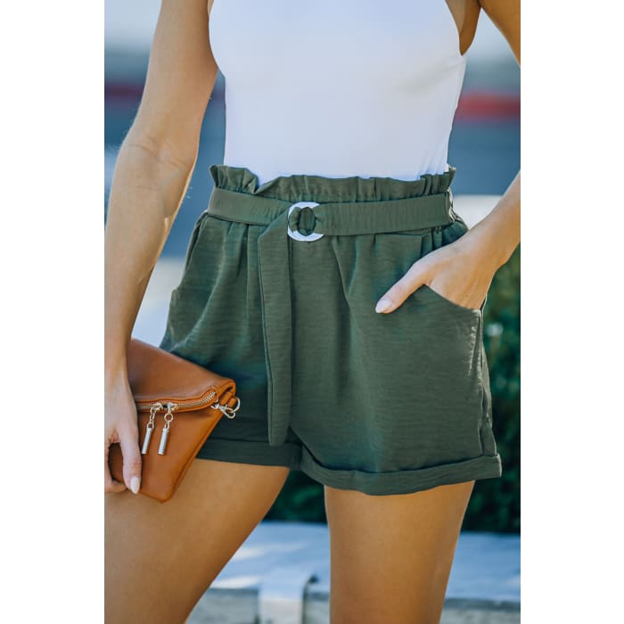 Green Paper Bag Shorts - Shorts