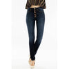High Waisted Button Fly Skinny Jeans - Jeans