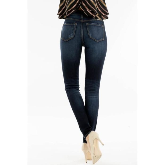 High Waisted Button Fly Skinny Jeans - Jeans