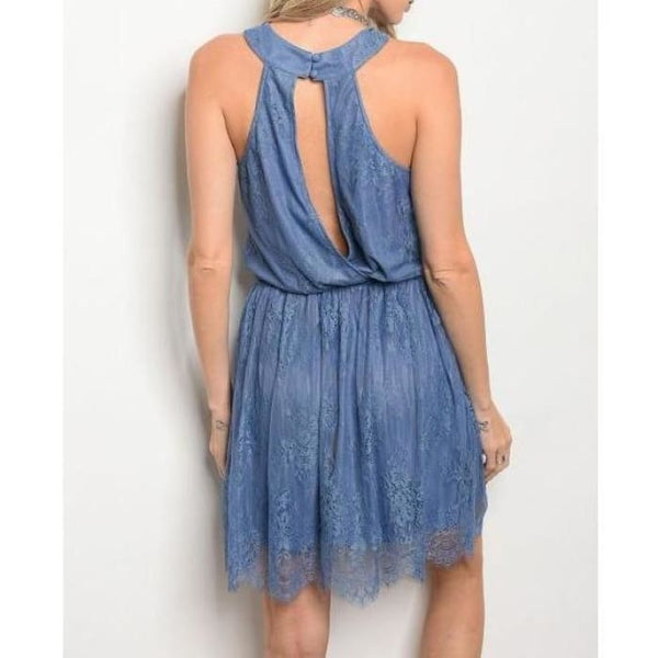 Indigo Lace Dress - Dress