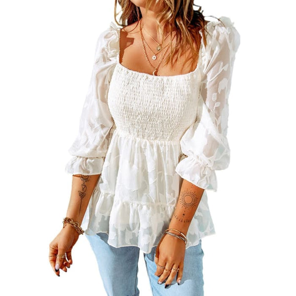 Ivory Babydoll Blouse - Shirts & Tops