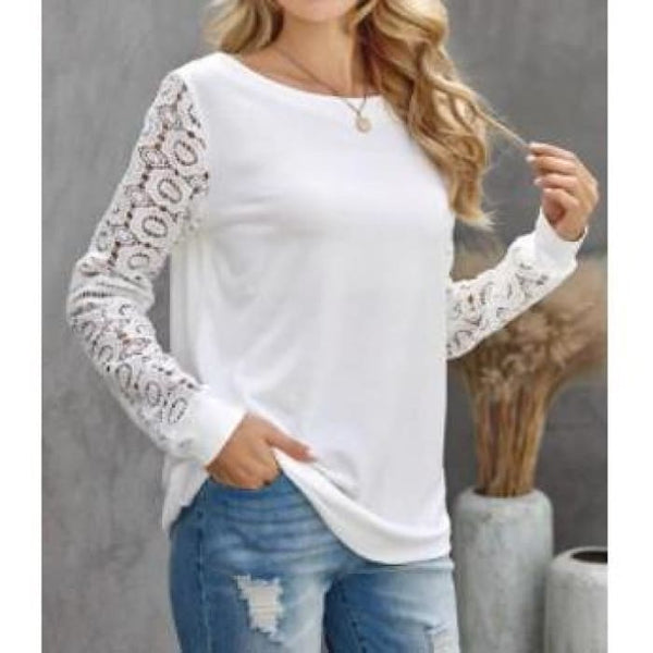 Lace Sleeve Top - Top