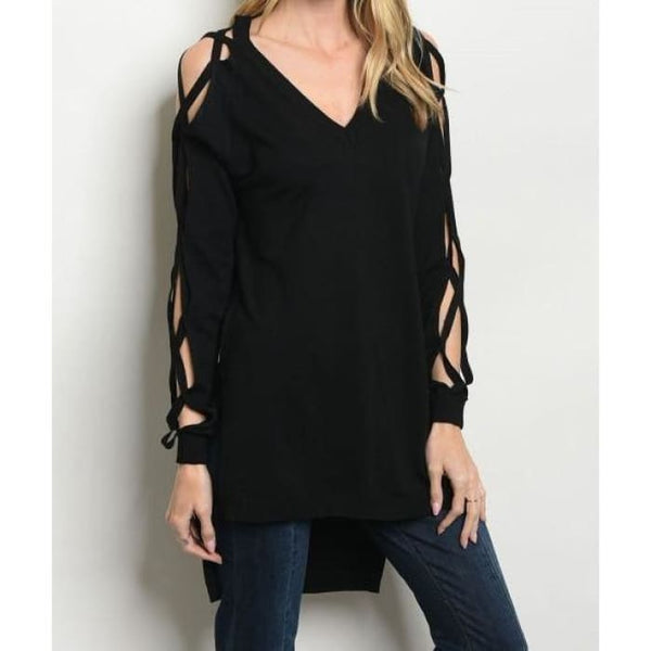 Ladder Sleeve Sweater - Sweater